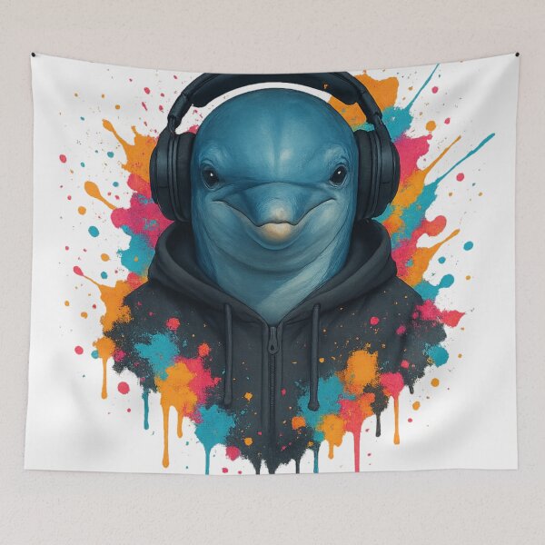Item preview, Urban Dolphin – Graffiti Splash Hoodie & Headphones Art designed and sold by thtCMRAguy.
