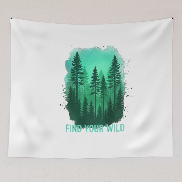 Item preview, Find Your Wild Watercolor Pine Forest Aesthetic designed and sold by BoringClothes .