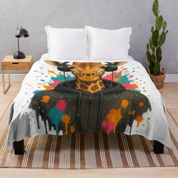 Item preview, Urban Giraffe – Graffiti Splash Hoodie & Headphones Art designed and sold by thtCMRAguy.