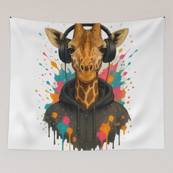 Item preview, Urban Giraffe – Graffiti Splash Hoodie & Headphones Art designed and sold by thtCMRAguy.