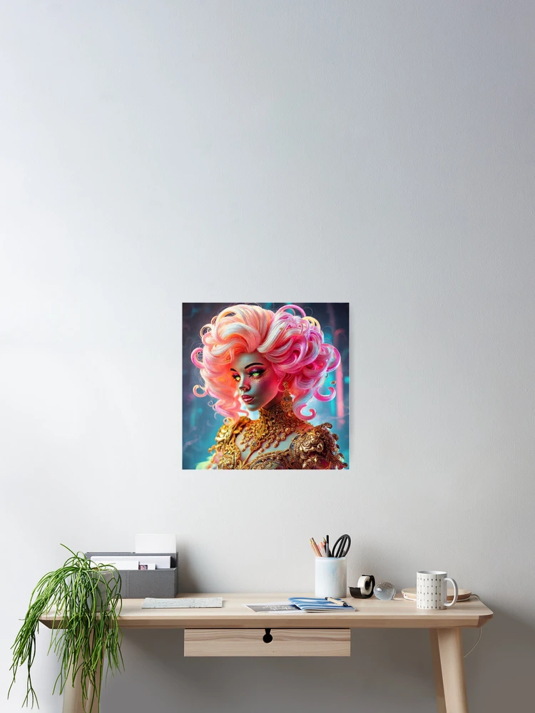 Thumbnail 2 of 3, Poster, Techno Rococo Princess designed and sold by JKCreativeFlow.