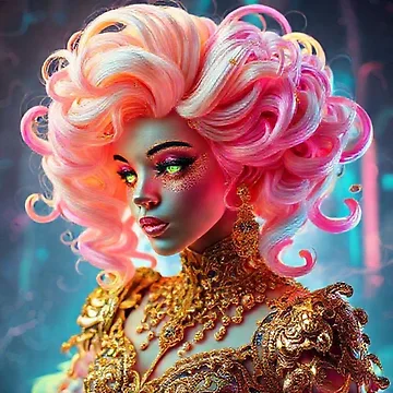 Artwork thumbnail, Techno Rococo Princess by JKCreativeFlow