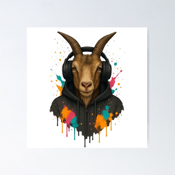 Artikelvorschau, Urban Goat – Graffiti-Hoodie & Kopfhörer Street Art entworfen und verkauft von thtCMRAguy.