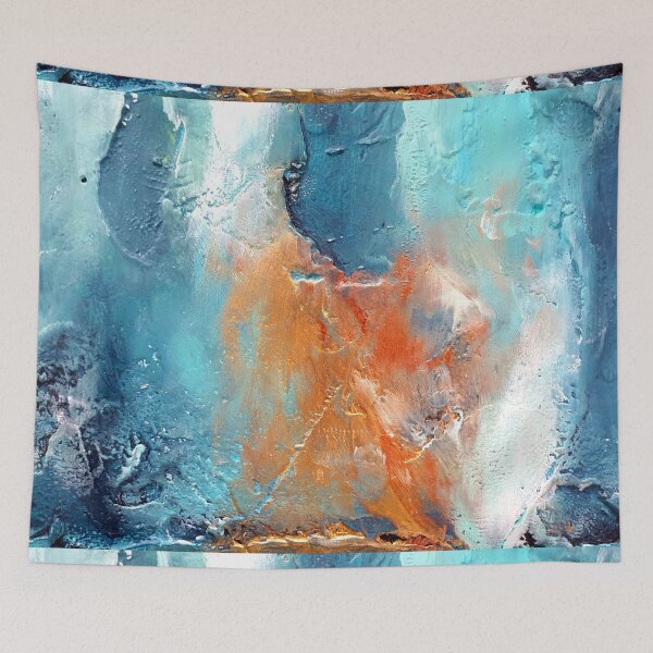 Item preview, blue textures. handmade abstract designed and sold by Tereza Pilar  Art.