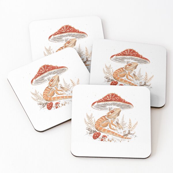 Item preview, Bearded Dragon Lizard Cottagecore Aesthetic Mushroom designed and sold by ArleneJene.