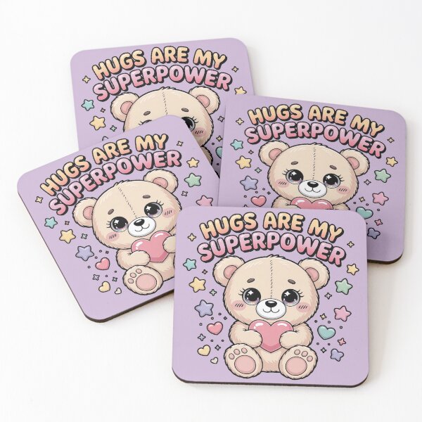 Item preview, Hugs Are My Superpower | Pastel Cute Teddy Bear Aesthetic designed and sold by DabrowskiDesign.