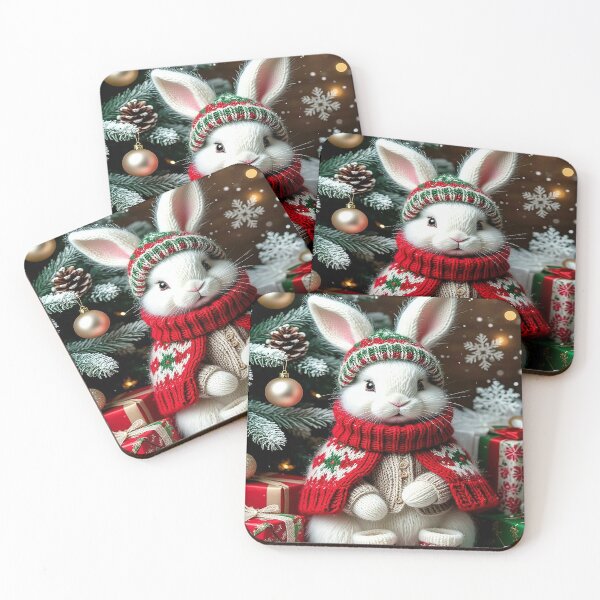 Item preview, Cute Christmas Bunny in Cozy Winter Outfit designed and sold by AmetistLight.
