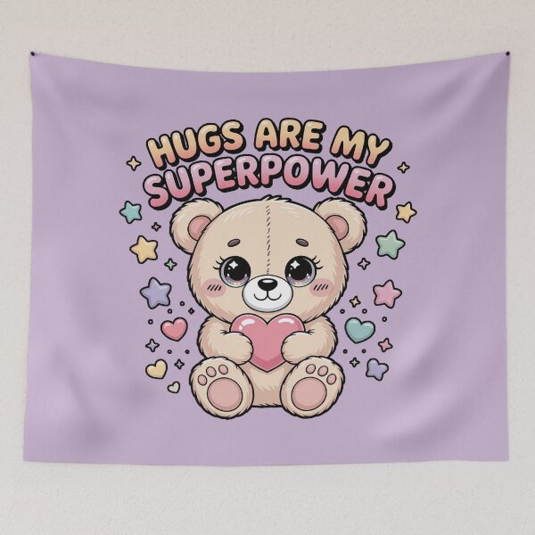 Item preview, Hugs Are My Superpower | Pastel Cute Teddy Bear Aesthetic designed and sold by DabrowskiDesign.