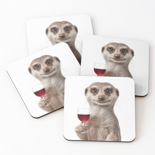 Item preview, Meerkat Holding Wine Glass Digital Illustration designed and sold by LazyOwlStore.