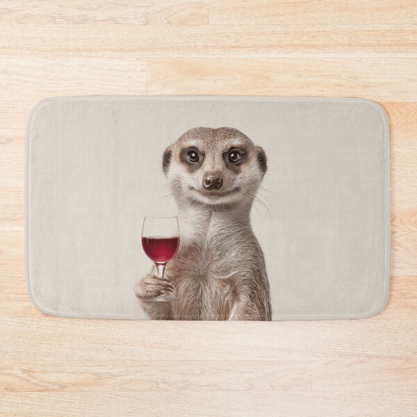Item preview, Meerkat Holding Wine Glass Digital Illustration designed and sold by LazyOwlStore.