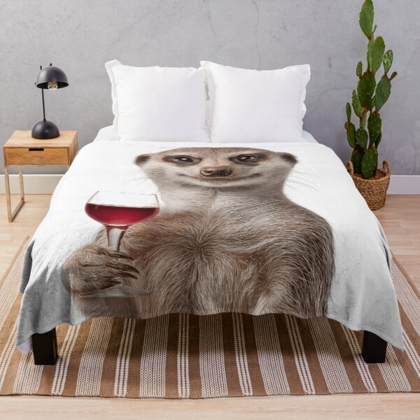 Item preview, Meerkat Holding Wine Glass Digital Illustration designed and sold by LazyOwlStore.