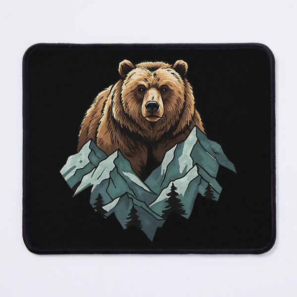 Item preview, Mountain Guardian Bear & Mountains Art designed and sold by DesignedByMarty.