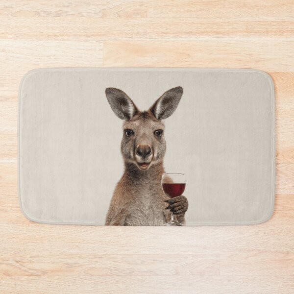 Item preview, Cute Smiling Kangaroo Holding a Wine Glass designed and sold by LazyOwlStore.