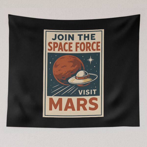 Item preview, Retro Space Force Poster Join the Mission to Mars Adventure. designed and sold by The-T-In-Retro.