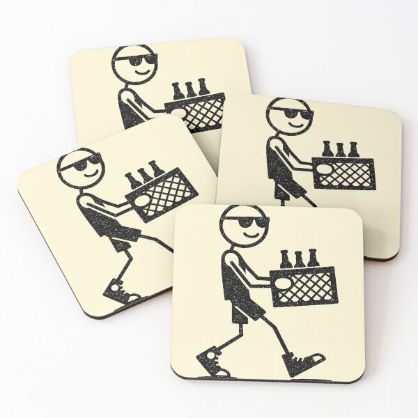 Item preview, Funny  vintage Stick Figure Carrying Beer designed and sold by Imaginationbeyond.
