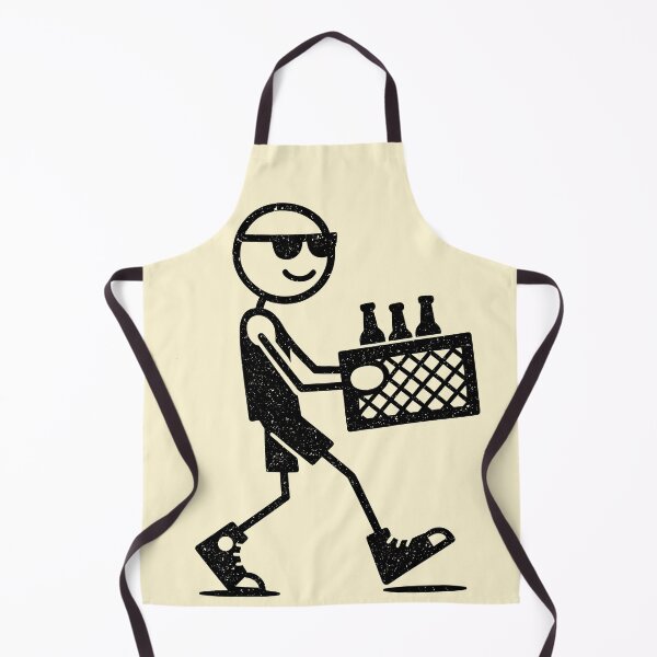 Item preview, Funny vintage Stick Figure Carrying Beer designed and sold by Imaginationbeyond.