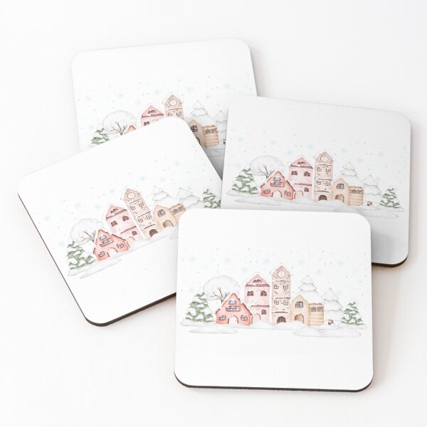 Item preview, Christmas Town – Winter Illustration with Falling Snow designed and sold by iamKRUK.