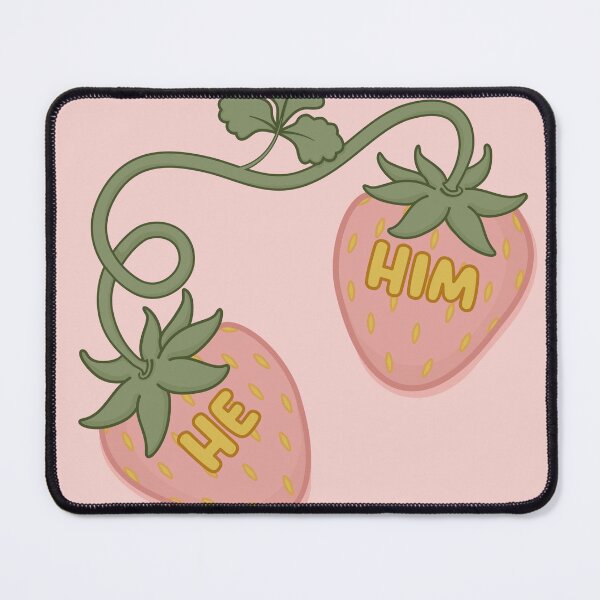 Item preview, Strawberries He/Him Pronouns designed and sold by MoonMint.