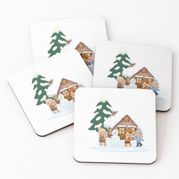 Item preview, Kids Building a Snowman Scene designed and sold by ankeyhooba.