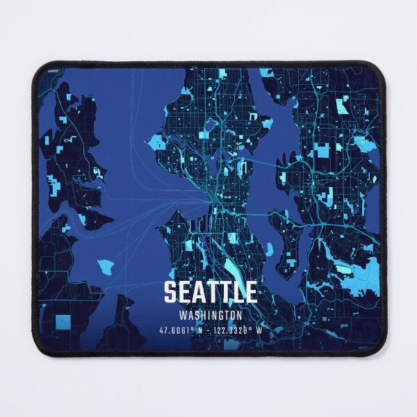 Item preview, Seattle Midnight City Map designed and sold by HomeLivingCo.