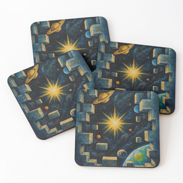 Item preview, Cosmic Labyrinth Starburst – Surreal Planetary Space Art designed and sold by WittyUnknown.