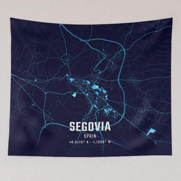 Item preview, Segovia Midnight City Map designed and sold by HomeLivingCo.