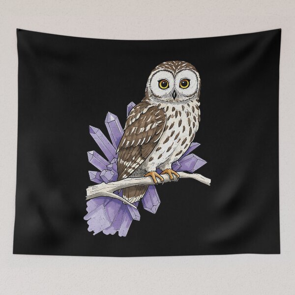 Item preview, Owl and Amethyst Crystals Mystic Design designed and sold by DesignedByMarty.