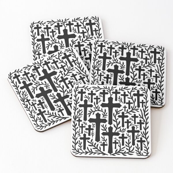 Item preview, Black White Moiré Seamless Pattern | Minimalist Kinetic Cross Vine Repeat designed and sold by ebocraft.