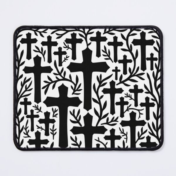 Item preview, Black White Moiré Seamless Pattern | Minimalist Kinetic Cross Vine Repeat designed and sold by ebocraft.