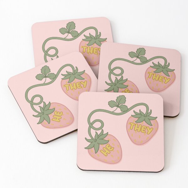 Item preview, Strawberries He/They Pronouns designed and sold by MoonMint.