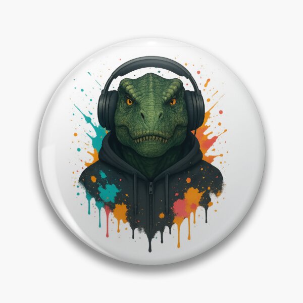 Item preview, Auriculares con capucha y diseño de grafiti de dinosaurio T-Rex designed and sold by thtCMRAguy.