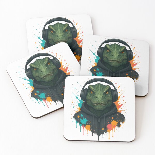 Item preview, T-Rex Dinosaur – Streetwear Graffiti Hoodie Headphones Art designed and sold by thtCMRAguy.