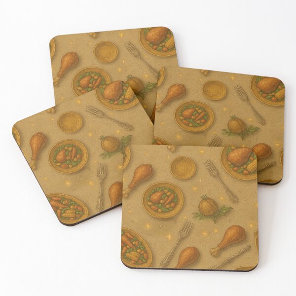 Item preview, Thanksgiving Feast Dinner Seamless Pattern – Cozy Autumn Table Spread designed and sold by AlcheArtsStudio.