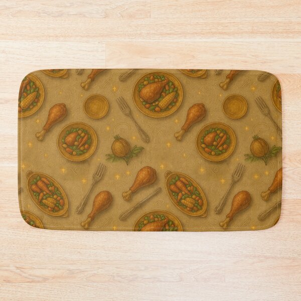 Item preview, Thanksgiving Feast Dinner Seamless Pattern – Cozy Autumn Table Spread designed and sold by AlcheArtsStudio.