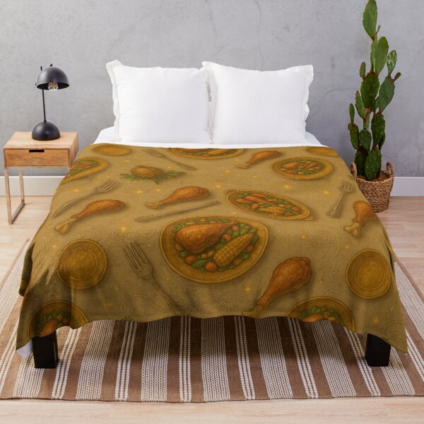 Item preview, Thanksgiving Feast Dinner Seamless Pattern – Cozy Autumn Table Spread designed and sold by AlcheArtsStudio.