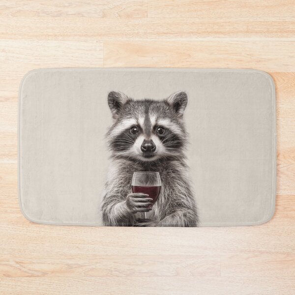 Item preview, Cute Raccoon Holding Wine Glass  designed and sold by LazyOwlStore.