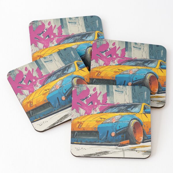 Item preview, Graffiti sports car three-quarter view designed and sold by PixelPack Design.