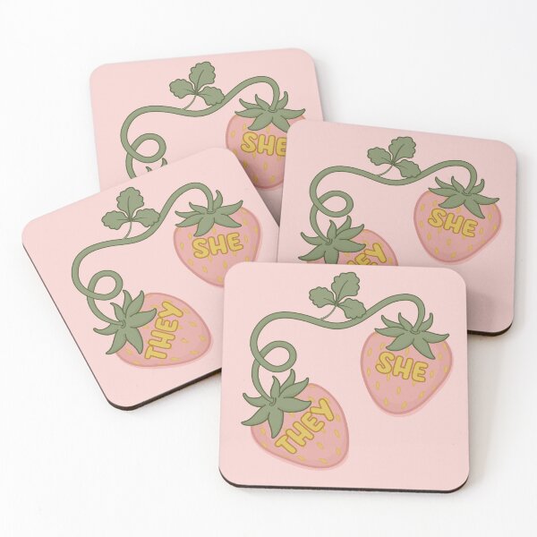 Item preview, Strawberries They/She Pronouns designed and sold by MoonMint.