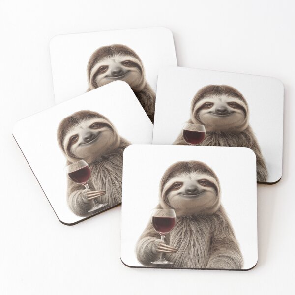 Item preview, Cute Sloth Holding a Wine Glass designed and sold by LazyOwlStore.