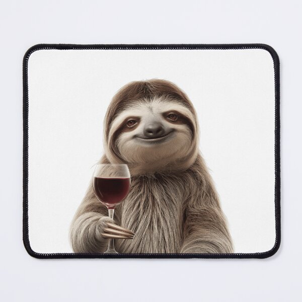 Item preview, Cute Sloth Holding a Wine Glass designed and sold by LazyOwlStore.