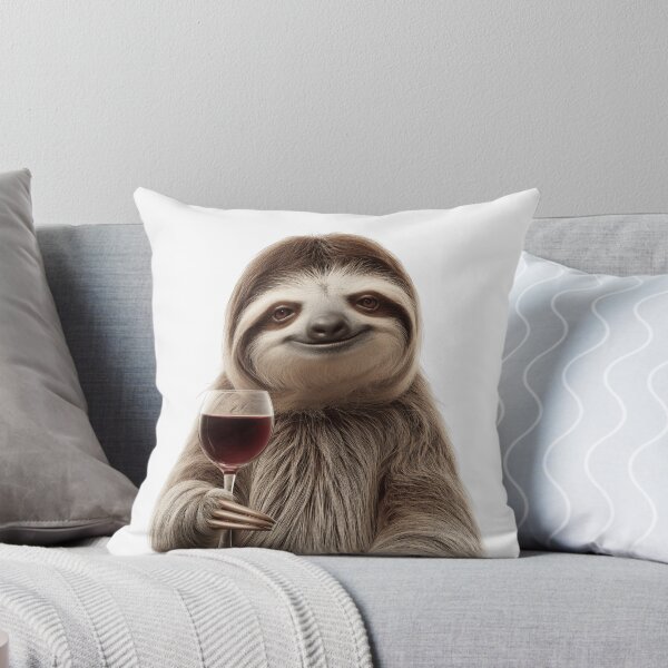 Item preview, Cute Sloth Holding a Wine Glass designed and sold by LazyOwlStore.