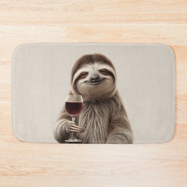 Item preview, Cute Sloth Holding a Wine Glass designed and sold by LazyOwlStore.