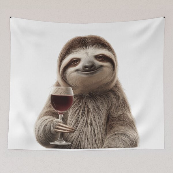 Item preview, Cute Sloth Holding a Wine Glass designed and sold by LazyOwlStore.