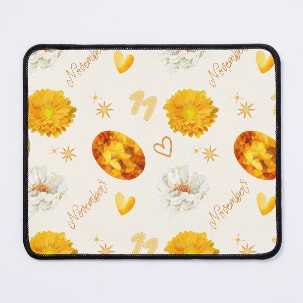 Item preview, November Birthstone & Flower | Watercolor Citrine & Chrysanthemum Pattern designed and sold by LoviqueLab.
