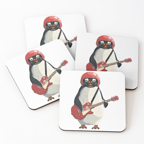 Item preview, penguin on guitar designed and sold by The Retro Tee.