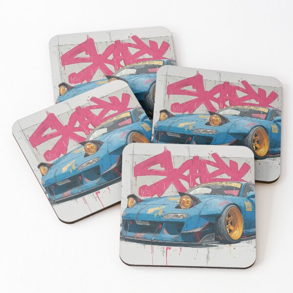 Item preview, Graffiti sports car three-quarter view designed and sold by PixelPack Design.