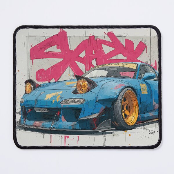 Item preview, Graffiti sports car three-quarter view designed and sold by PixelPack Design.