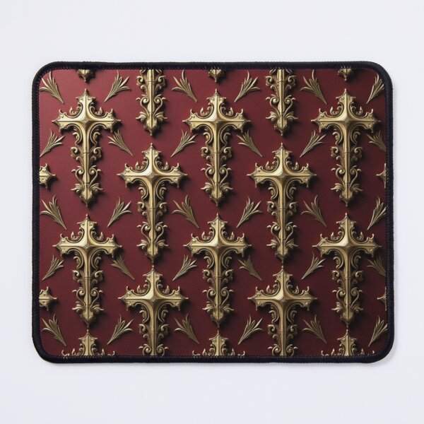 Item preview, Baroque Filigree Moiré Seamless Pattern | Ornate Christian Cross Repeat Design designed and sold by ebocraft.