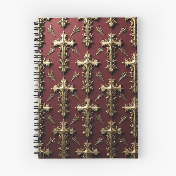 Item preview, Baroque Filigree Moiré Seamless Pattern | Ornate Christian Cross Repeat Design designed and sold by ebocraft.