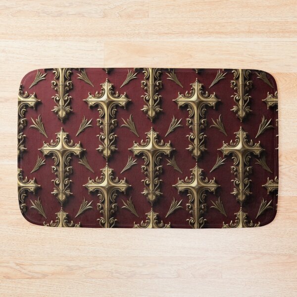 Item preview, Baroque Filigree Moiré Seamless Pattern | Ornate Christian Cross Repeat Design designed and sold by ebocraft.